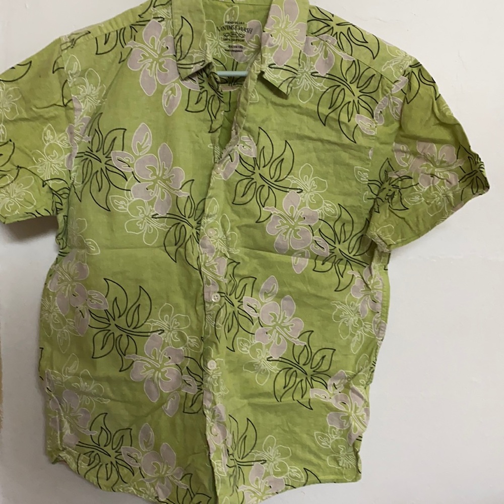 Green Hawaiian button up
